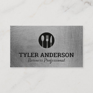 Silverware-Logotyp Metallic Brushed Struktur Visitkort