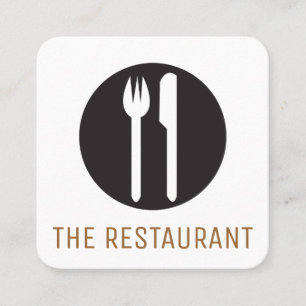 Silverware Restaurangägare Chef Fyrkantigt Visitkort