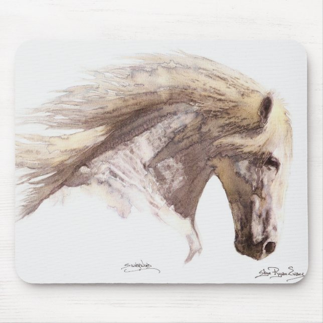 "SILVERWIND" Stallion Horse Lover s Mousepad Musmatta (Framsidan)
