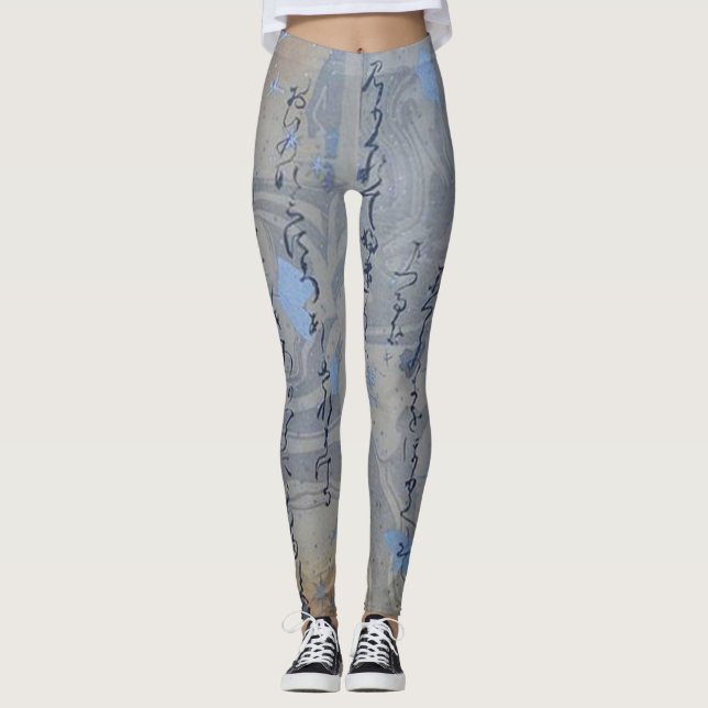 Silvery Art Calligrafi Leggings (Framsida)