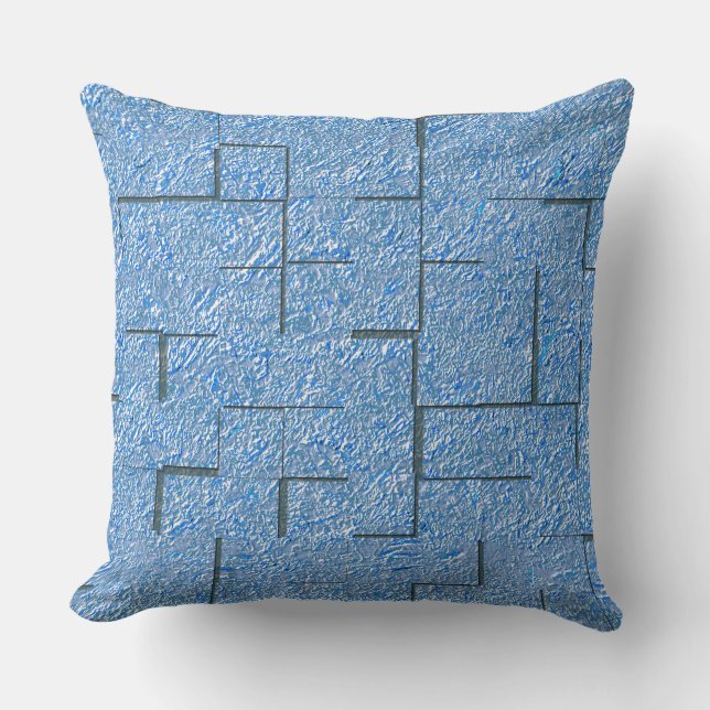 Silvery-blå struktur med mosaikeffekt och lindring kudde (Framsida)