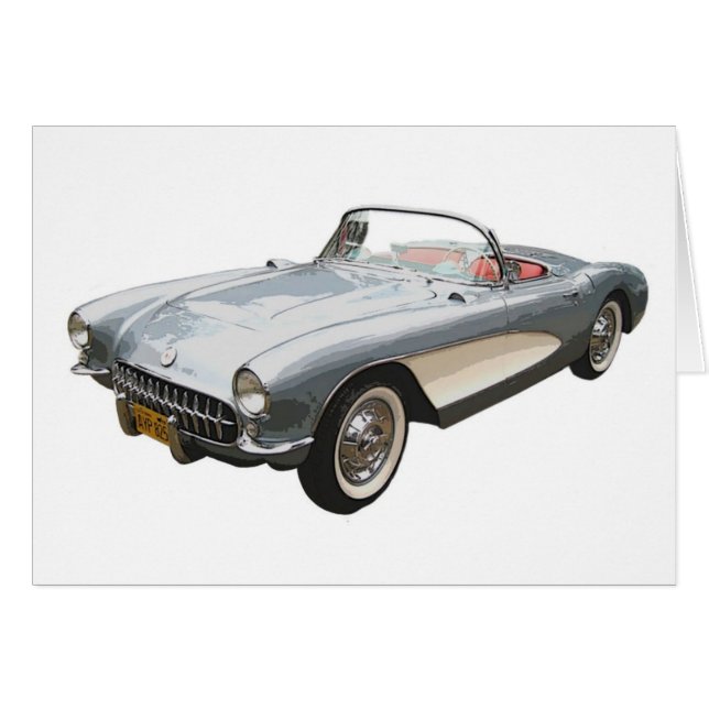 Silvery blue 1959 Corvette OBS Kort (Framsidan Horizontal)