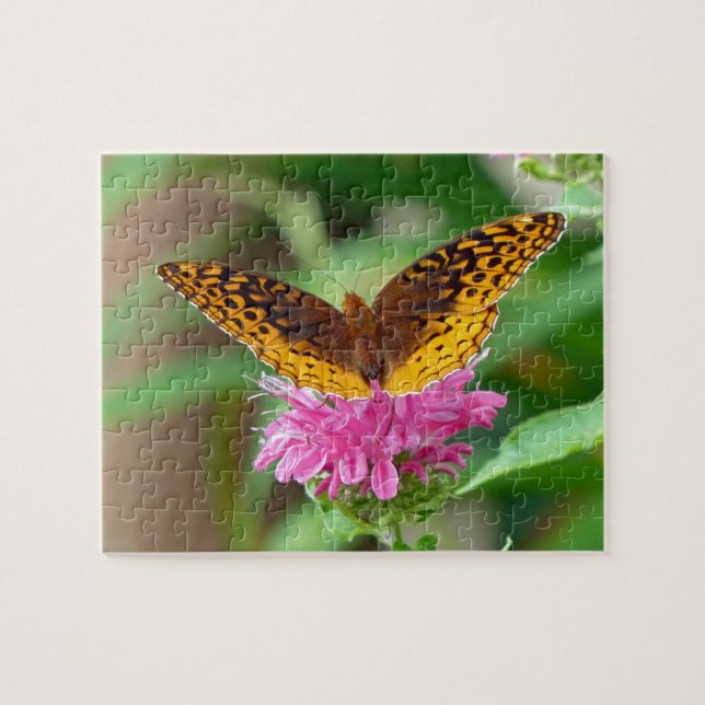Silvery Checkerspot Butterfly Jigszle Puzzle Pussel (Horisontell)