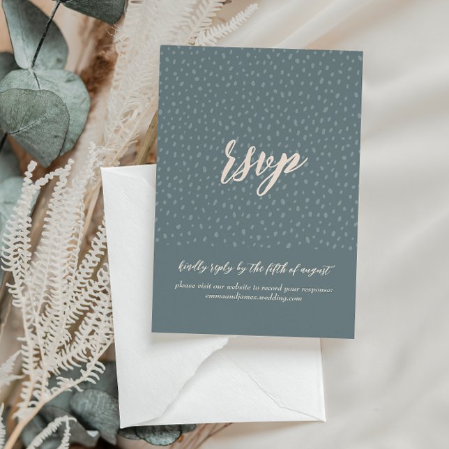 Silvery Eucalyptus Response OSA Bröllop Site Card Kort (Skapare uppladdad)