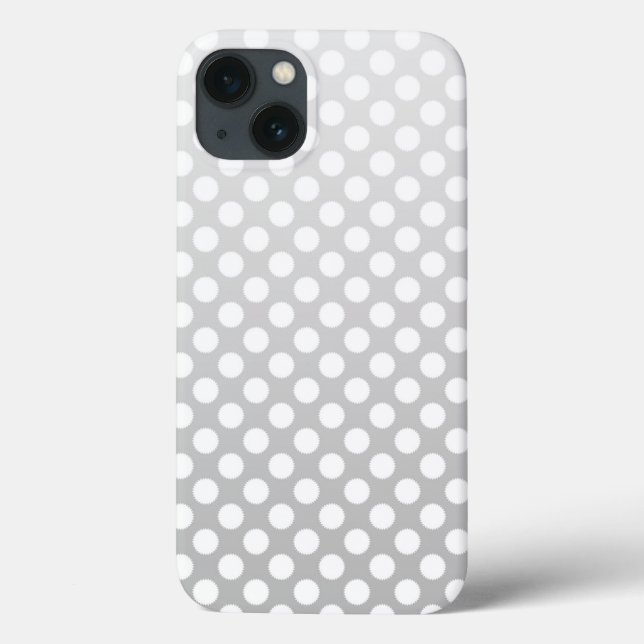 Silvery Grått och White Polka Dot Mönster (Baksida)