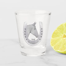 Silvery Horse and Horseshoe Emblem Personlig