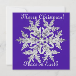 Silvery-julsnöflake på Bright Lila Julkort