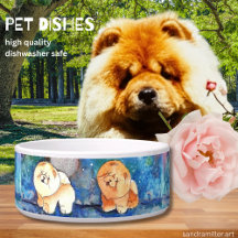 SILVERY MÅNE Chow hund, vattenfärg