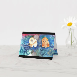 SILVERY MÅNE Chow hund, vattenfärg Kort