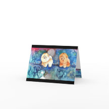 SILVERY MÅNE Chow hund, vattenfärg