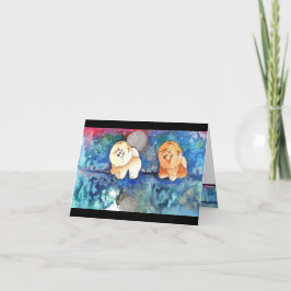 SILVERY MÅNE Chow hund, vattenfärg Kort