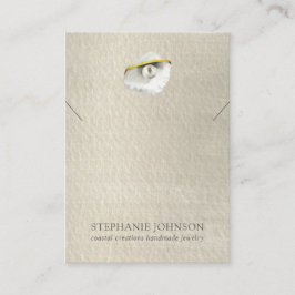 Silvery Pearl Seashell Necklace Visning Card Visitkort