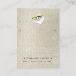 Silvery Pearl Seashell Necklace Visning Card Visitkort