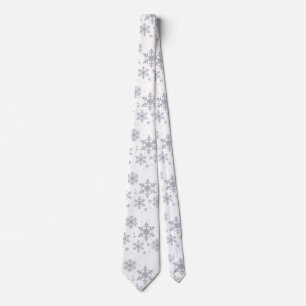 Silvery Snöflingor Winter Wedding Neck Tie Slips