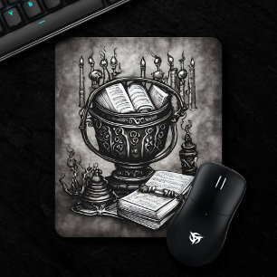 Silvery Steampunk Cauldron Spellbooks and Potions Musmatta