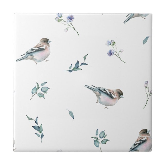 Silvery Vining Löv Seamless Ceramic Tile Kakelplatta (Framsidan)