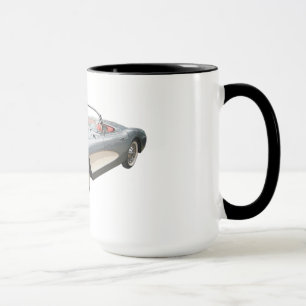 Silvriga blått Corvette 1959 på kaffemuggen Mugg