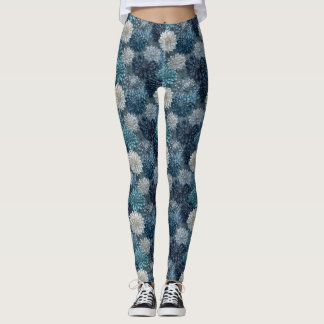 Silvriga Cardio-Dahlior Lyxiga Bröllopsgåvor Leggings