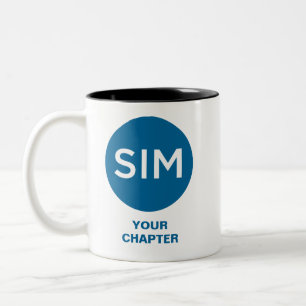 SIM-kapitel-Logotyp och Taggskalning Två-Tonad Mugg