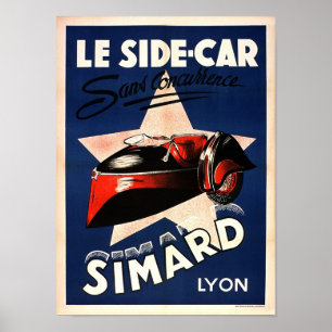 Simard Le Side Car Vintage Fransk Advertising Poster