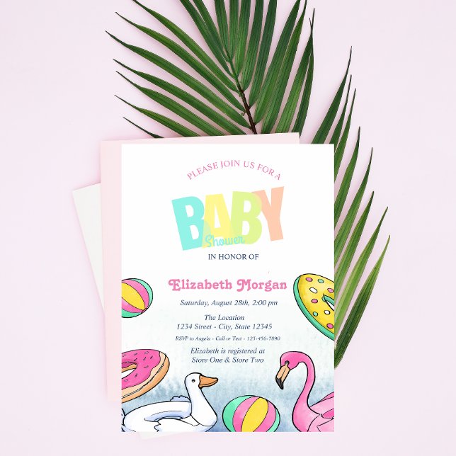 Simbassäng Baby Shower Inbjudningar (Skapare uppladdad)