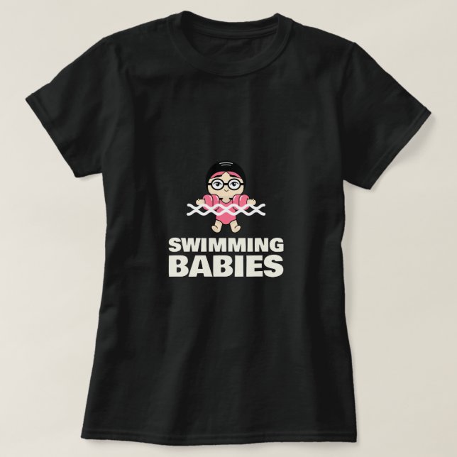 Simbassäng för spädbarnssimning t shirt (Design framsida)