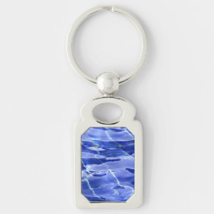 Simbassäng Keychain Rektangulärt Silverfärgad Nyckelring