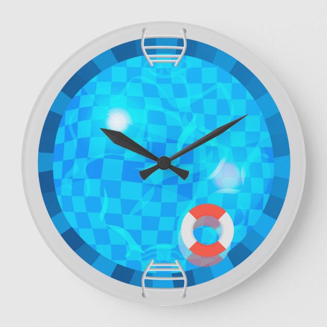 Simbassängrundaväggen tar tid på stor klocka (Framsida)