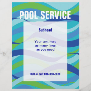 Simbassängservice med anpassad text reklamblad
