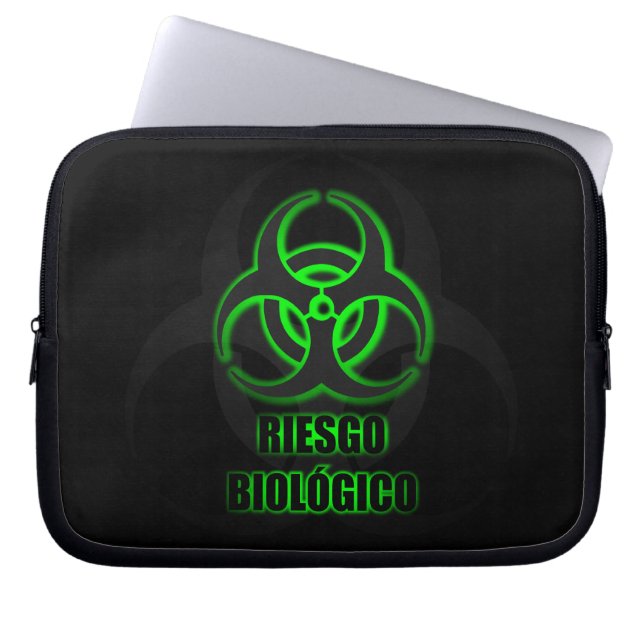 Símbolo Verde Brillante de Riesgo Biológico Laptop Fodral (Framsidan)