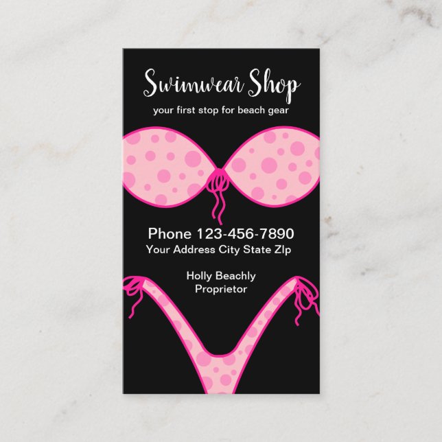 Simbutik Sommar Bikini Design Visitkort (Framsida)