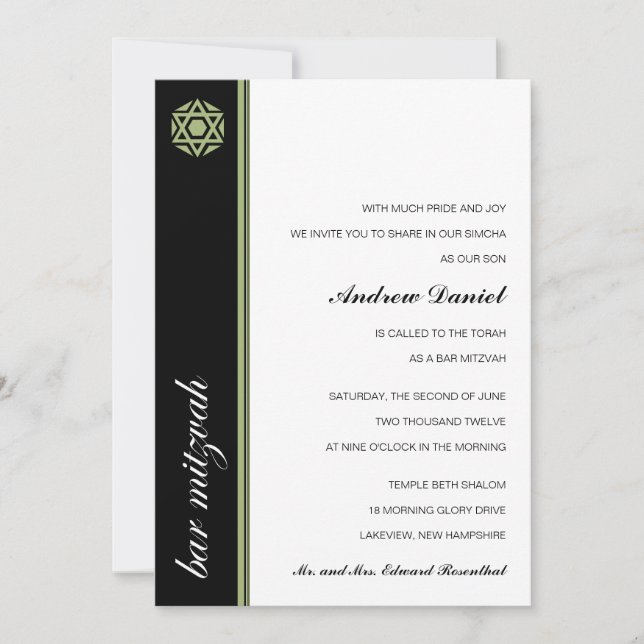 Simcha Pub Mitzvah-inbjudan Inbjudningar (Framsida)