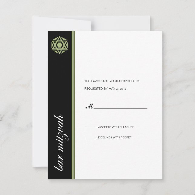 Simcha Pub Mitzvah Reply OSA Kort (Framsida)