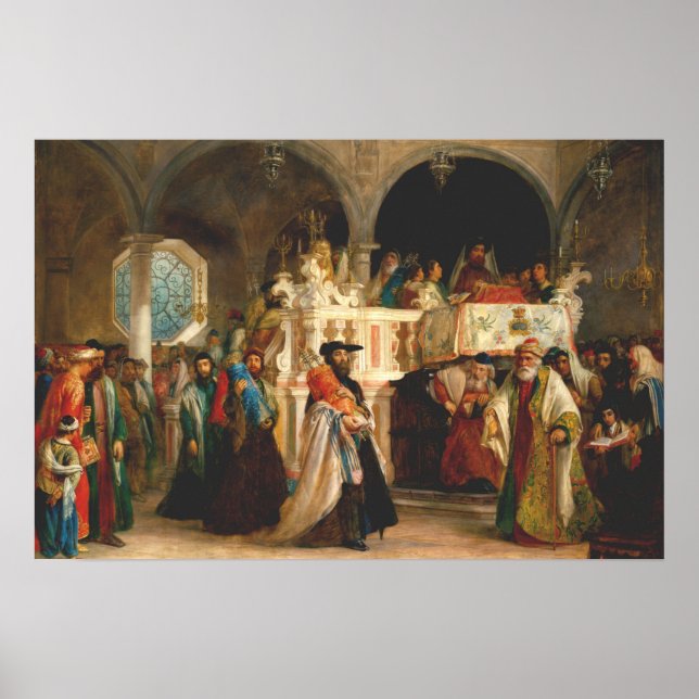 Simchat Torah av Solomon Hart - Circa 1850 Poster (Framsidan)