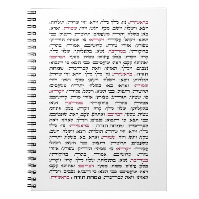 Simchat Torah - Hebrew Parshiot Cycle Jewish Anteckningsbok (Framsidan)