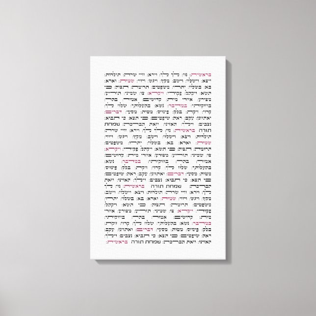 Simchat Torah - Hebrew Parshiot Cycle Jewish Canva Canvastryck (Framsida)