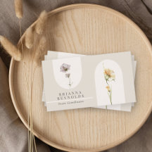 Simdern Modern Boho Wildblommor på Neutralt Beige