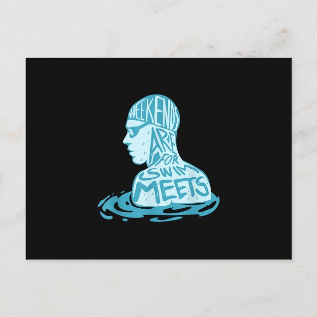 Simdesigngåva För Simmare Sommarpresent Meddelande Vykort (Framsida)