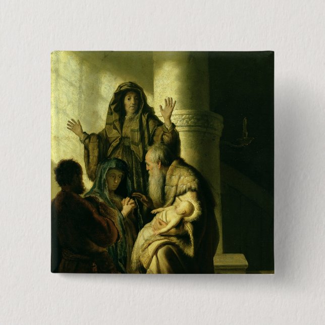 Simeon och Hannah i tempelet, c.1627 Knapp (Framsida)