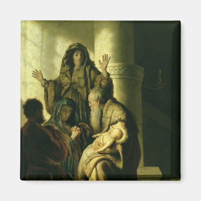 Simeon och Hannah i Temple, 1627 Magnet (Framsidan)