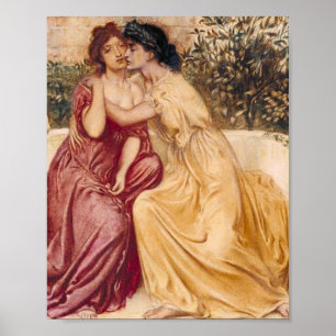 Simeon och Solomon Sappho och Erinna i en trädgård Poster