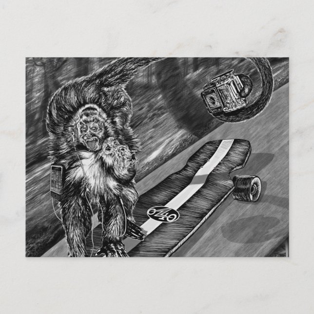 Simeon Skateboard Selfie Vykort (Framsida)