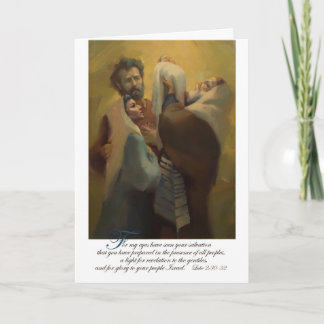 Simeon som välsignar Jesus i tempelet Helgkort