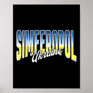 Simferopol Ukraina Patriotisk Flagga Nationell Sto Poster