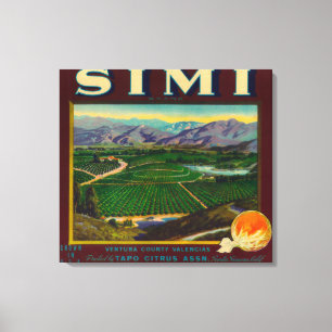 Simi orange LabelSanta Susana, CA Canvastryck