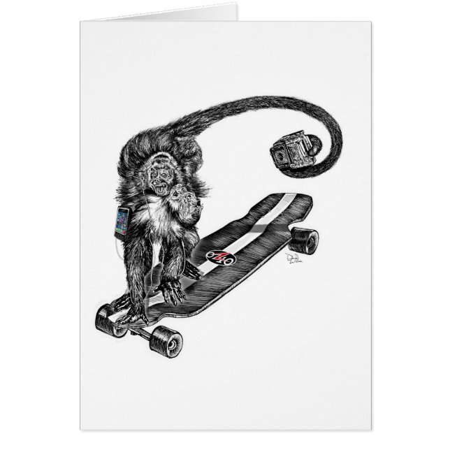 Simian Selfie Art Hälsningskort (Framsidan)