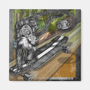 Simian Skate Selfie Magnet
