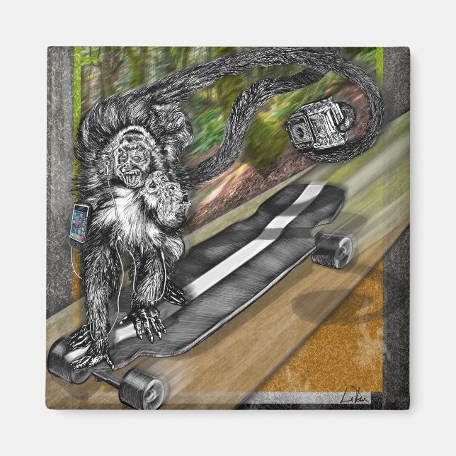 Simian Skate Selfie Magnet (Framsidan)