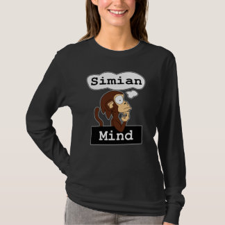 Simianen varar besvärad kvinna långärmadskjortan t-shirt