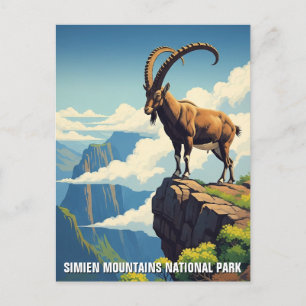Simien Mountains nationalpark Etiopien Travel Vykort